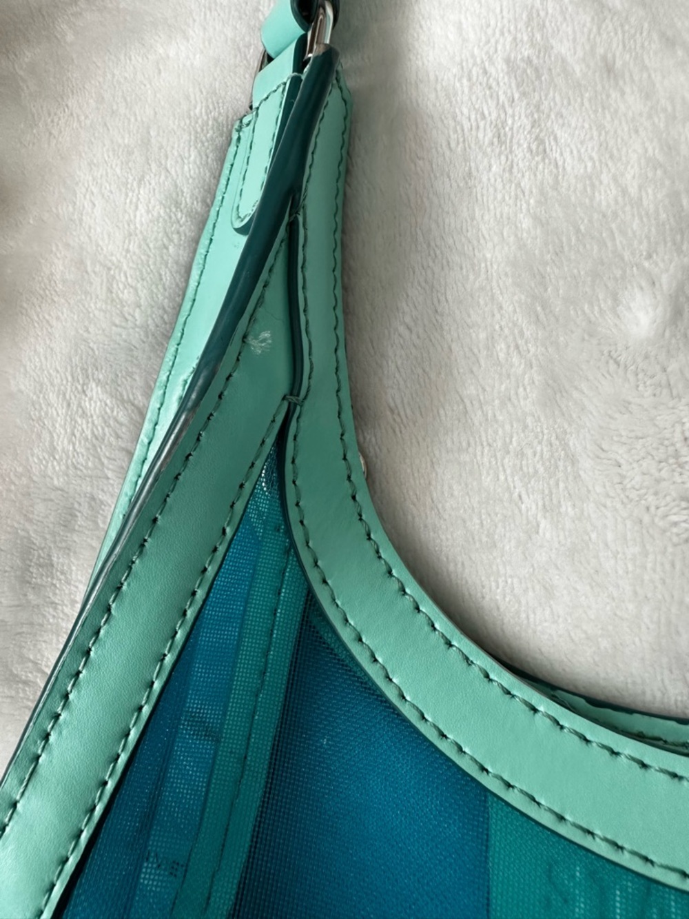 Staud Blue Marine Green Mesh Rey Bag - Picture 13 of 16